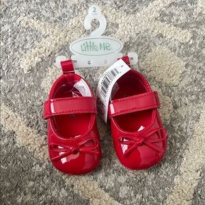 ❣️2 for $6 - Little Me Red Dress Shoes with Bow Detail